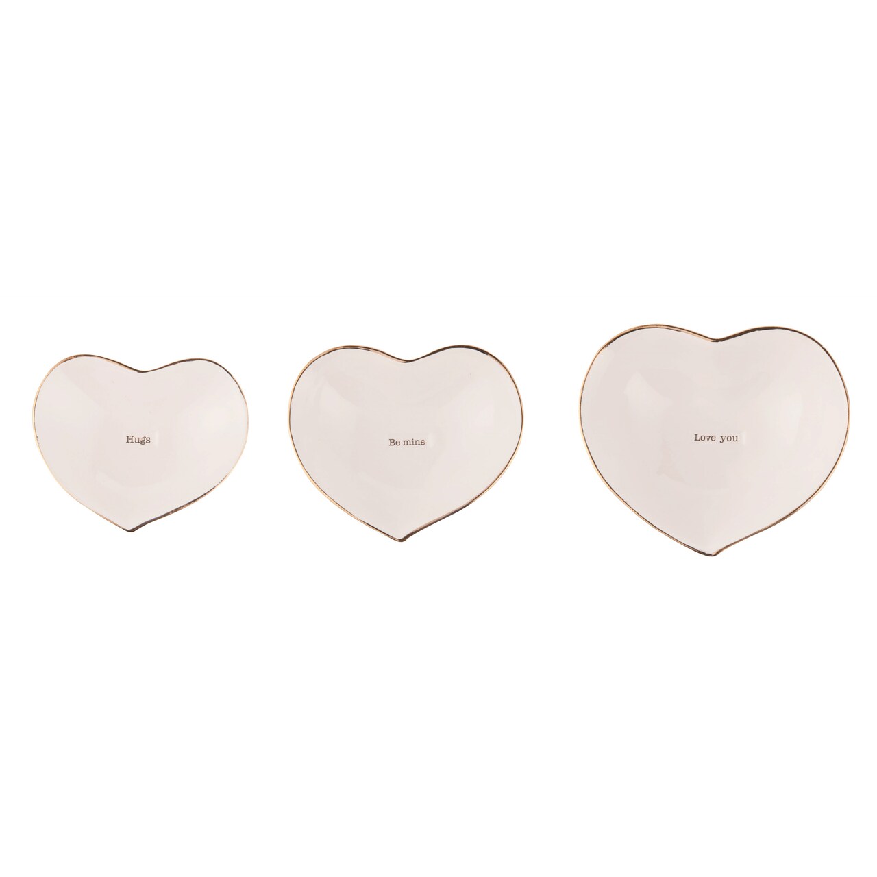 Transpac Dolomite Off-White Valentine's Day Heart Trinket Dish Set of 3, Decorative Objects, 5.75in, Indoor Use, Spot Clean